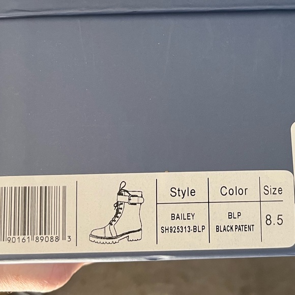 Paige Bailey Combat Boot Black Patent Leather size 8.5M - Picture 12 of 12